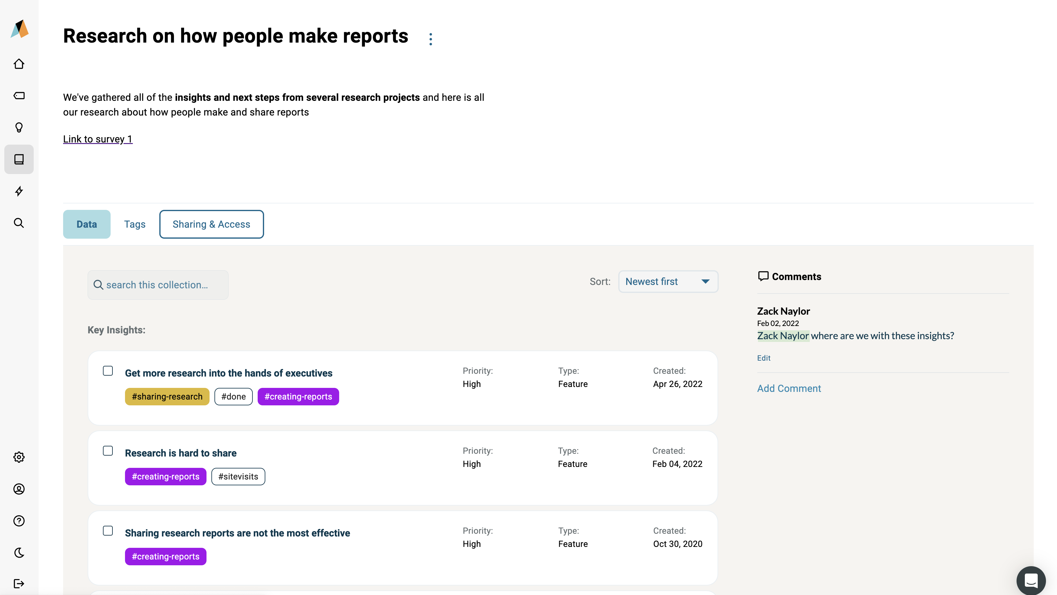 Organize and share research in Aurelius