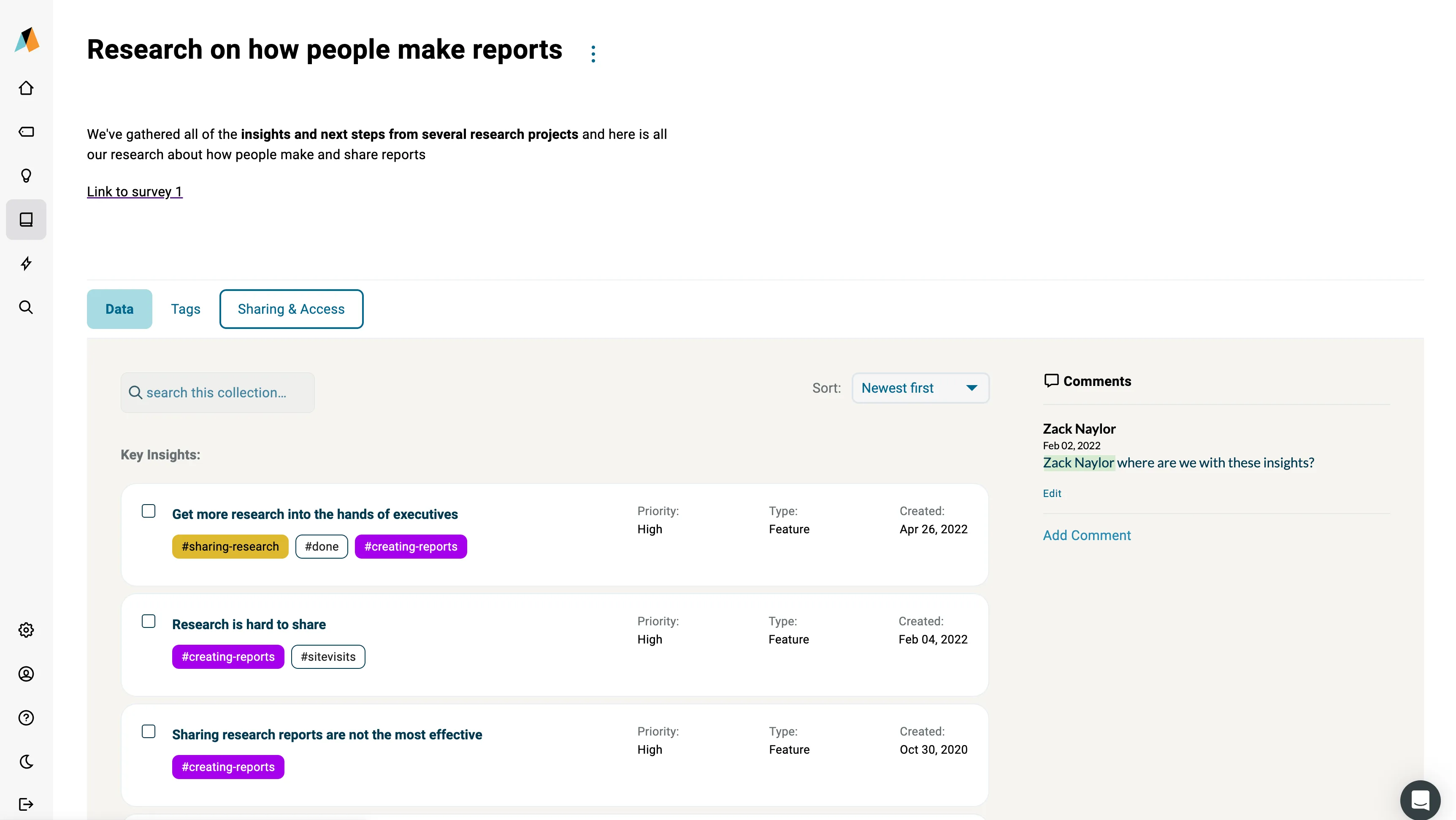 Organize and share research in Aurelius