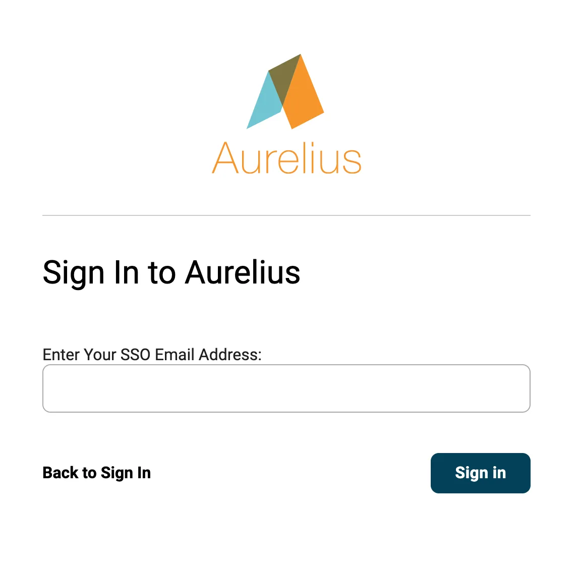 sign in using SSO in Aurelius