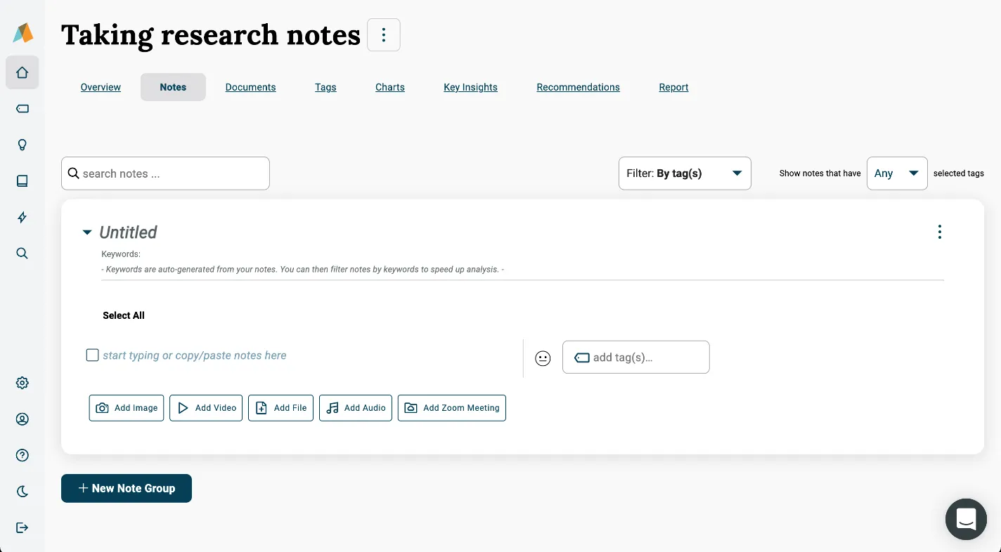 taking ux research notes in Aurelius