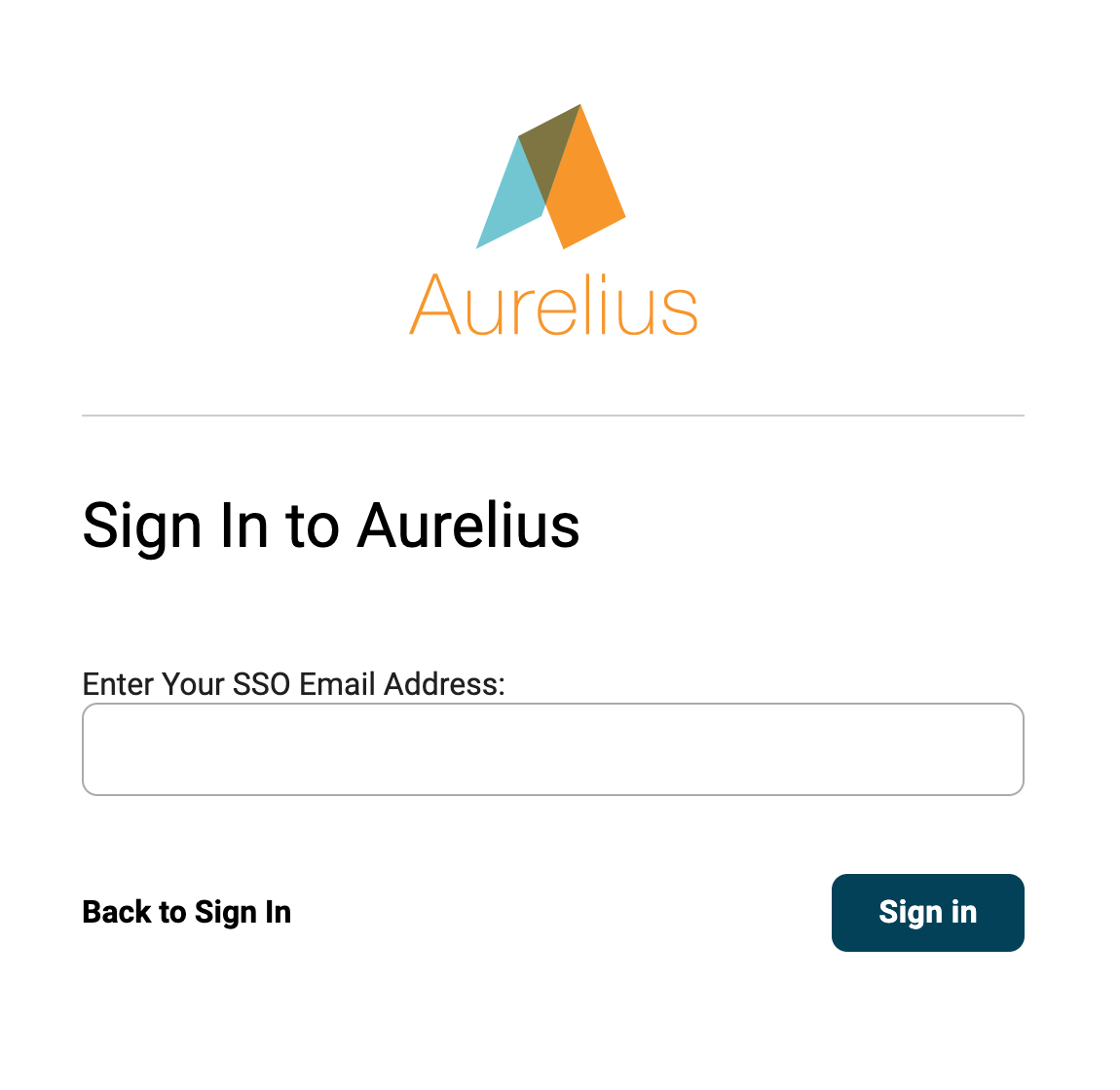 sign in using SSO in Aurelius