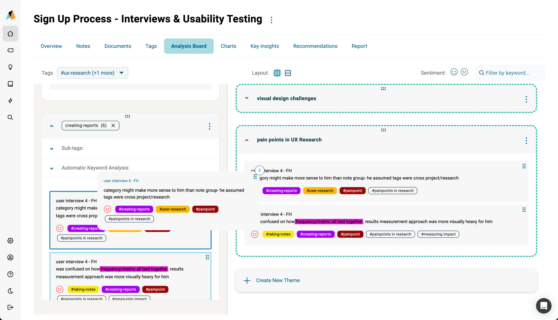 AI Assist for Aurelius - Automatically generate a summary paragraph and key themes from any research data - turn them into searchable key insights in seconds